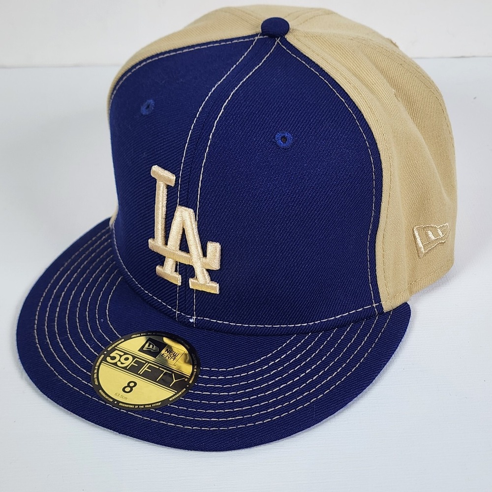 Los Angeles Dodgers MLB 50th Anni Cooperstown Hat Men 8 Blue New Era 59FIFTY Cap